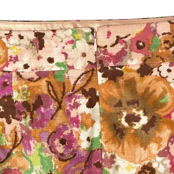 J. Crew Floral Watercolor Bloom Pencil Skirt 24085 Size 6 - Picture 5 of 7